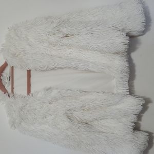White faux fur jacket